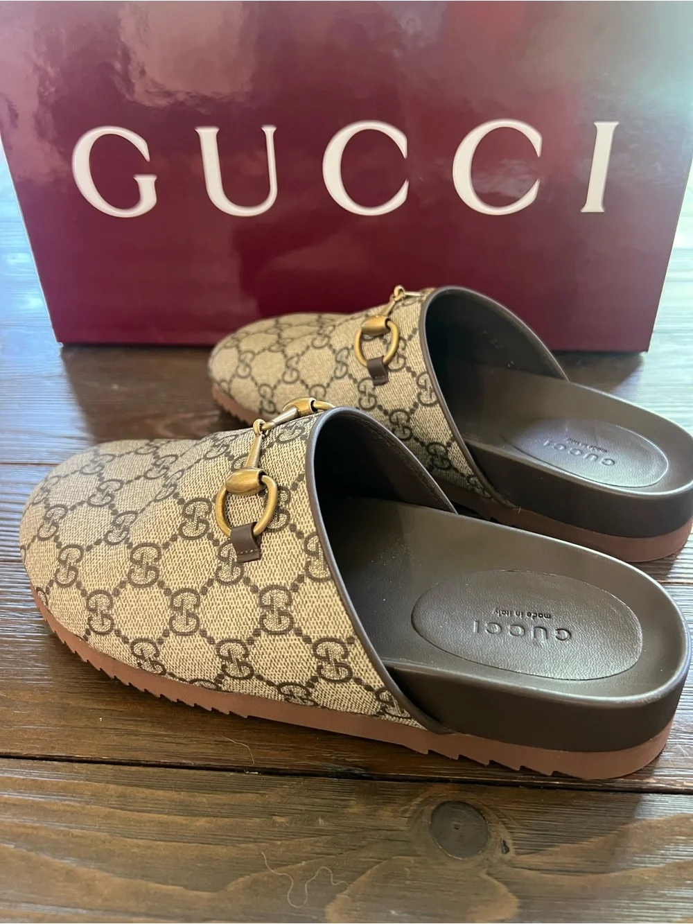 Like New Gucci Horsebit Princetown Mule Slides GG Supreme Canvas Size 36🤎 - Picture 6 of 6